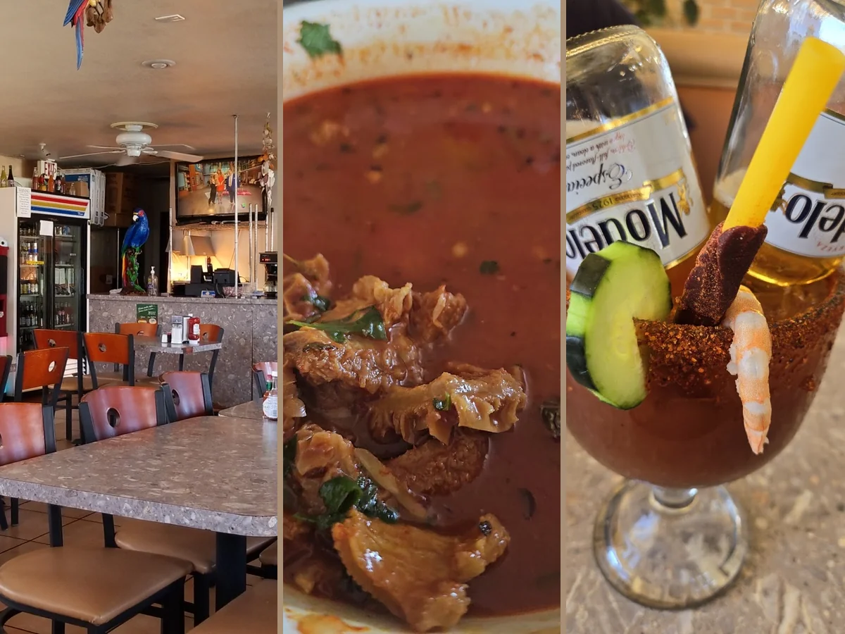 Mexican dishes served with fresh garnishes.